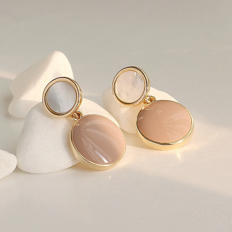 Autumn Winter New Brown Earrings Vintage Matte drop Earrings for women Metal Fashion Statement Dangle Earring 2025 Trend Jewelry