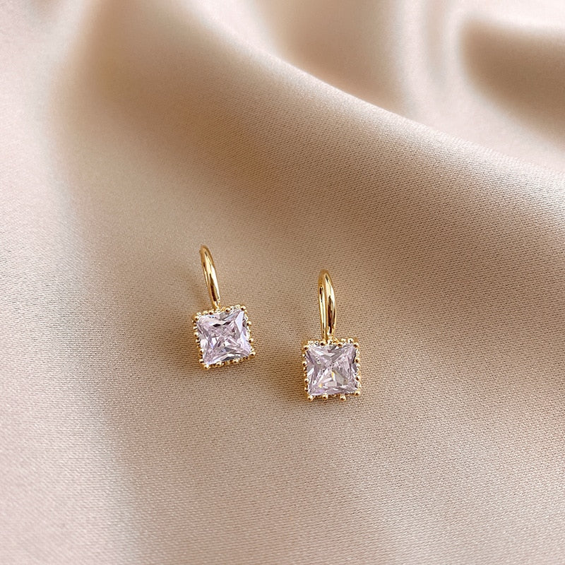 Cute Korean Earrings Heart Bling Zircon Stone Rose Gold Color Stud Earring for Women Fashion Jewelry 2025 New Gift
