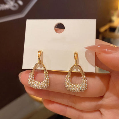 2025 Korean New Simple Temperament Circle Pearl Earrings Fashion Small Versatile Earrings  Jewelry