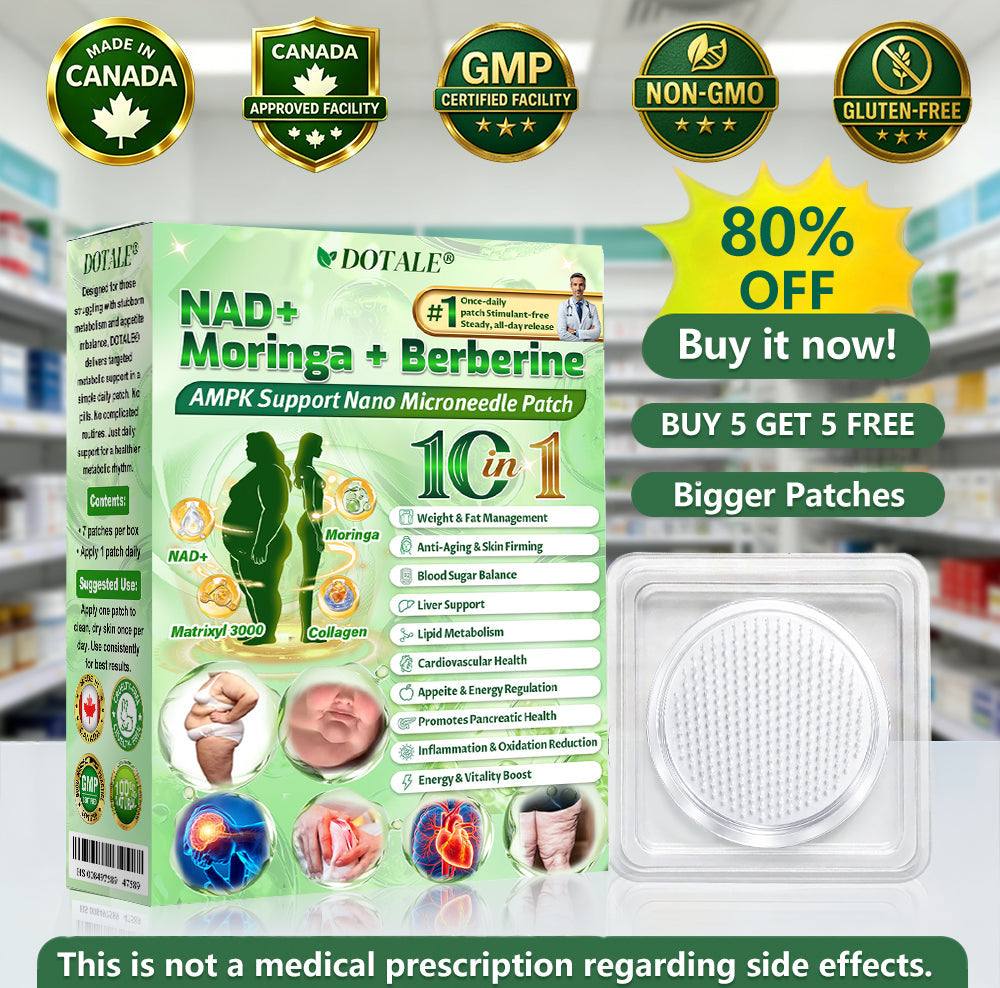 DOTALE® NAD+ Moringa Berberine AMPK Support Nano Microneedle Patch, Formula ✅Supports metabolism, weight management, heart health, obesity, loose skin, diabetes, sleep apnea, joint issues, and more